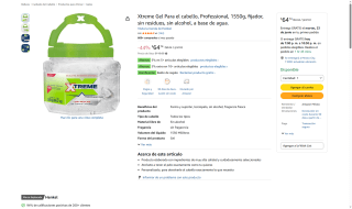 Xtreme Gel Cabello 1550g por $65 | Oferta Amazon