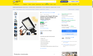 Lámpara Solar LED Dopwii por $296 | Oferta Mercado Libre