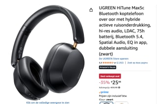 Ugreen Hi Tune Max 5C Draadloze Over Ear Koptelefoon voor €25,98 bij Amazon