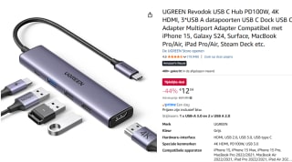 UGREEN Revodok USB C Hub PD100W voor €12,34 bij Amazon