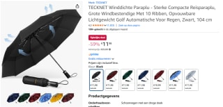 TECKNET Winddichte Paraplu voor €11,98 bij Amazon