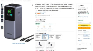 UGREEN 20000mAh 130W Nexode Power Bank por $1,049 en Amazon