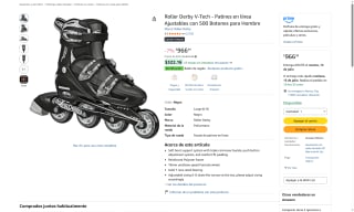 Patines Roller Derby V-Tech Ajustables por $966 | Amazon