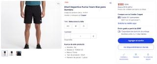 Short Deportivo Puma Team Rise para Hombre por $180 en Coppel