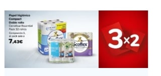 3×2 Papel higiénico de cocina y más desde Carrefour.