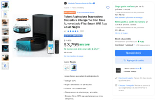 Robot Aspiradora Fika Smart por $3,799 | Mercado Libre