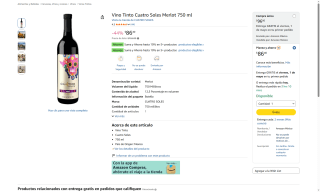 Vino Cuatro Soles Merlot por $86 | Oferta Amazon
