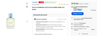 Perfume D&G Light Blue Homme 100ml por $719 | Oferta Walmart