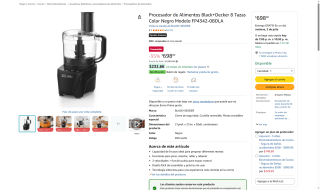 Procesador de Alimentos Black+Decker 8 Tazas por $698 | Oferta Amazon