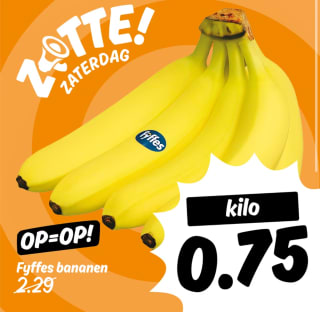 1 kilo bananen voor maar €0,75! bij Poiesz supermarkt