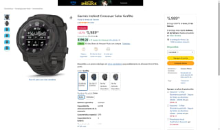 Reloj Garmin Instinct Crossover Solar Grafito por $5,989 | Amazon