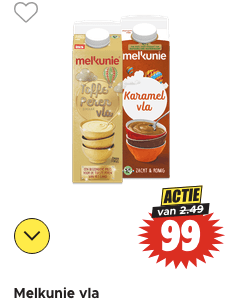 Alle Melkunie vla voor €0,99 bij Dirk