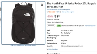 The North Face - Rodey voor €41,56 dmv code bij Amazon
