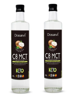 2 x Drasanvi Keto MCT C8 Oil 100% Aceite de Coco 500 ml por 19.98€