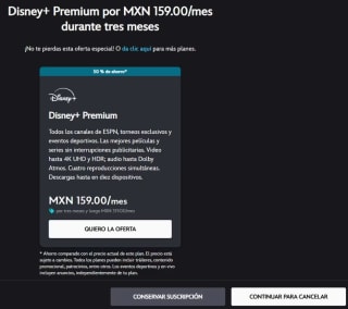 50% de descuento en Disney+ (Cancelando)
