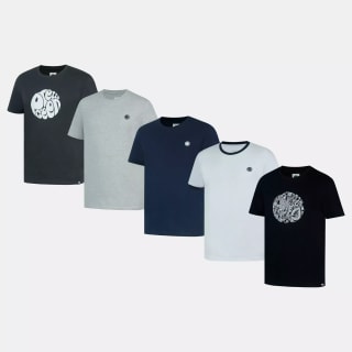 : Pretty Green Men's 5-Pack Cotton Crew Neck Short Sleeve T-Shirt