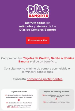 Descuentos en Días de Compra Banorte | 8/26