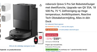 Roborock Qrevo S Pro robotstofzuiger met dweilfunctie, 18.500 Pa, 75°C dock