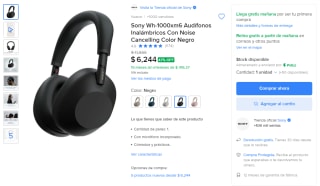 Audífonos Sony WH-1000XM6 Inalámbricos por $4,389 en Mercado Libre