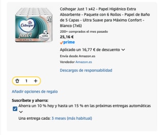 42 rollos Colhogar Just 1 de 5 capas por 25.16€