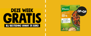 Gratis Knorr Grikse Kofta bij besteding van € 35 bij de Jumbo