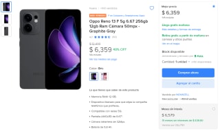 Oppo Reno 13 5G 256GB por $6,359 | Oferta Mercado Libre