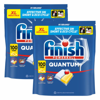 : Finish Quantum All in One Lemon Dishwasher Tablets, 2 x 100 Pack Instore