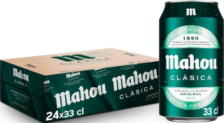 Mahou Clásica, Cerveza Lager Dorada, Pack 24 Latas x 33cl por 11.17€