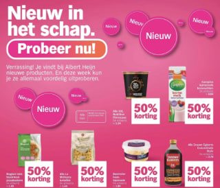 50% korting op nieuwe producten bij Albert Heijn