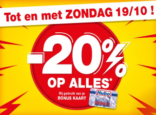 20% korting op alles bij Hubo in België