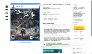 Demon's Souls Standard Edition para PS5 por $725 | Amazon