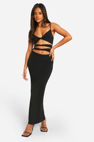 Vestido Tubo Negro Tirantes Finos por 1,99€