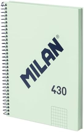 MILAN Cuaderno A5 tapa dura, cuadrícula 5 x 5 mm, 80 hojas por 2,76€ verde y rosa