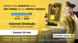 Bait Internet Ilimitado por $169 en Bait