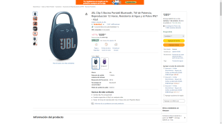 JBL Clip 5 Bocina 7W, 12H, IP67 por $889 | Oferta Amazon