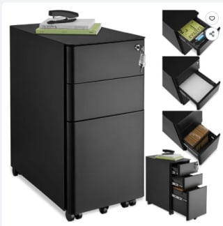 Caisson de bureau TECTAKE - Desserte à roulettes PARVUS avec 2 tiroirs à 84,88€