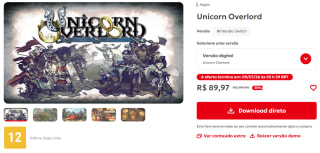 Unicorn Overlord por $476 | Oferta Nintendo eShop
