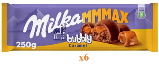 6 x Milka MMMAX Bubbly chocolate con leche relleno de caramelo 250g a 11.94€