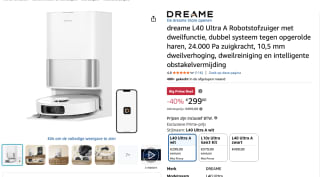 Dreame L40 Ultra AE Robotstofzuiger voor €299 bij Amazon