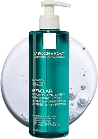 La Roche-Posay Effaclar Micro-Peeling Gel Cleanser, Purifying Face and Body Wash for
