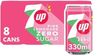 7UP Zero Pink Lemonade, 330ml (8 Cans) for £2.50