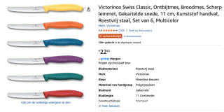 Victorinox Tafelmes 6 stuks voor €22,82 bij Amazon