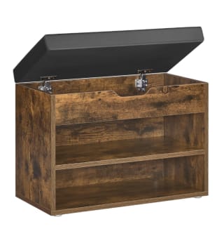 VASAGLE Banco Zapatero 30 x 60 x 44 cm Asiento Tapizado Beige Natural por 36.41€