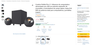 Altavoz Creative Pebble Plus 2.1 por $750 | Oferta Amazon