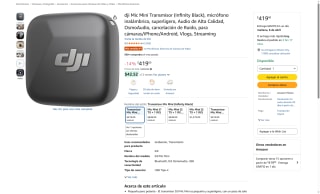 DJI Mic Mini Transmisor Infinity Black por $419 | Amazon