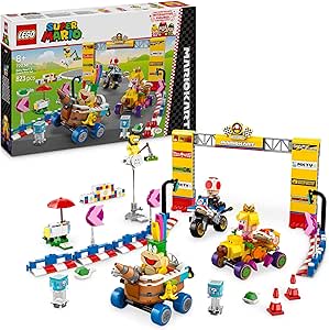 LEGO Super Mario: Mario Kart: Set Bebé Peach y Grand Prix, Pista de Carreras y Figura