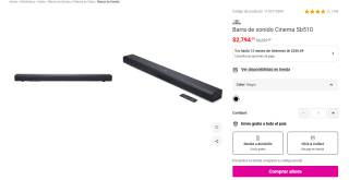 Barra de Sonido JBL Cinema SB510 3.1 por $2,794 | Oferta Liverpool