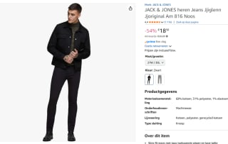 Jack & Jones Glenn Original Jeans Heren voor €18,50 bij Amazon
