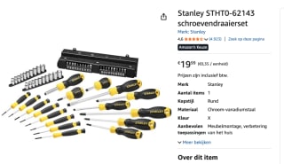 Stanley Gereedschap - 57-delig voor €12,71 bij Amazon