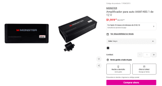 Amplificador MONSTER AAM1400.1 1 canal por $1,919 | Oferta Liverpool